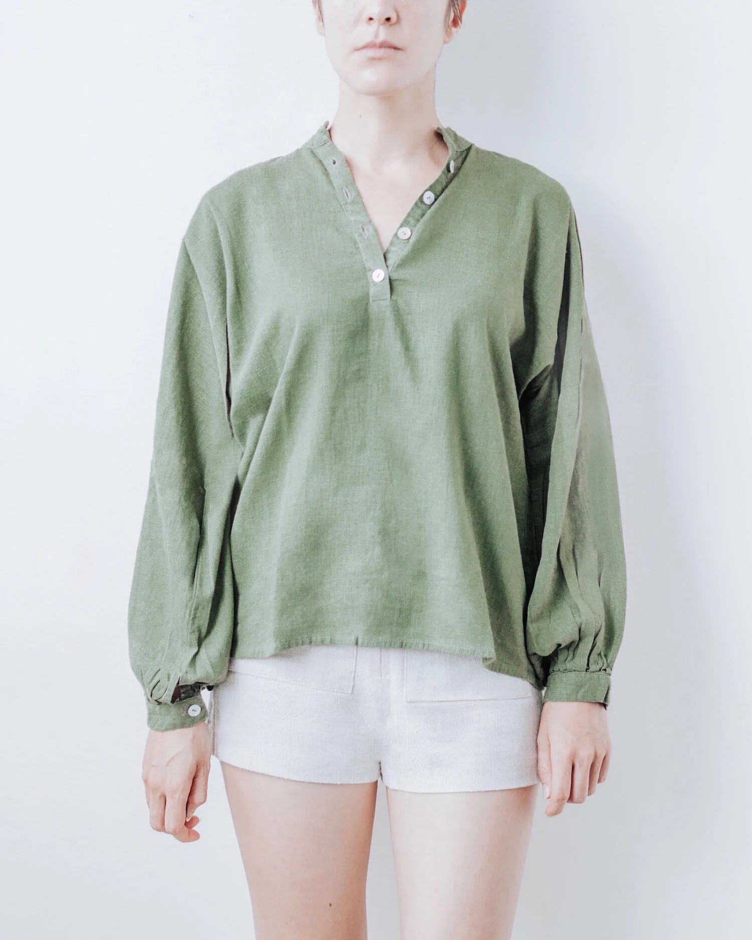 Petite Oversized Linen Shirt in Black 