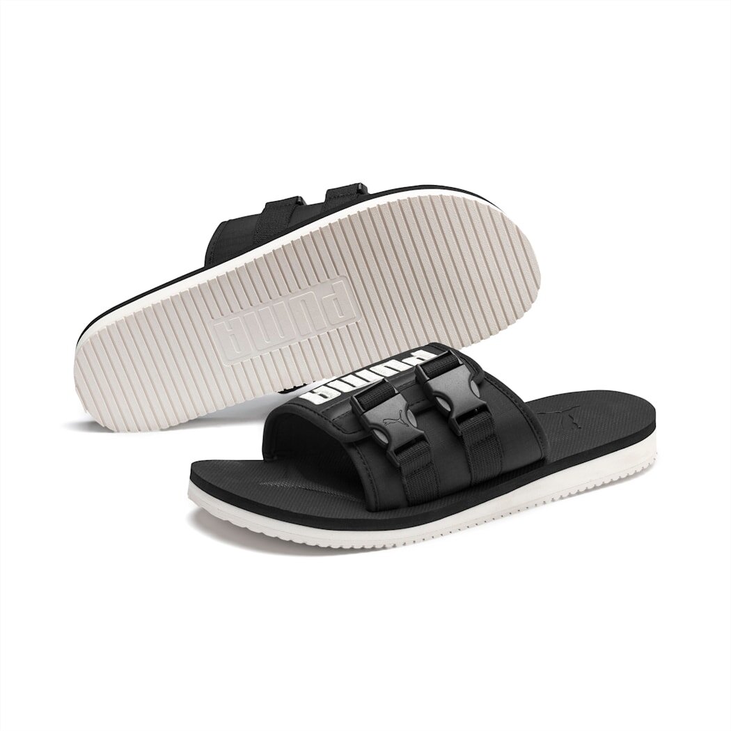 Puma Wilo Lux Nylon Slides in Black 