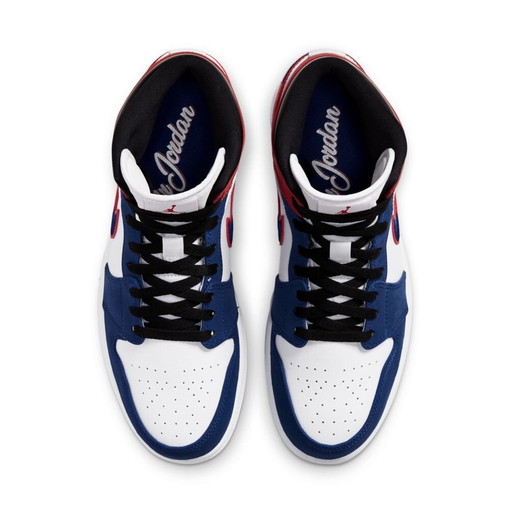 air jordan 1 mid red and blue