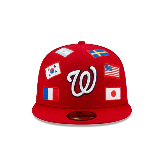 New Era Washington Nationals All Over Flag 59FIFTY Fitted in Red — Major