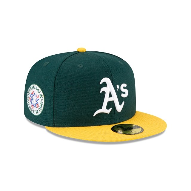 New Era Oakland Athletics All-Star Game Icy Side Patch 59Fifty Fitted Cap  in Green/Yellow — MAJOR