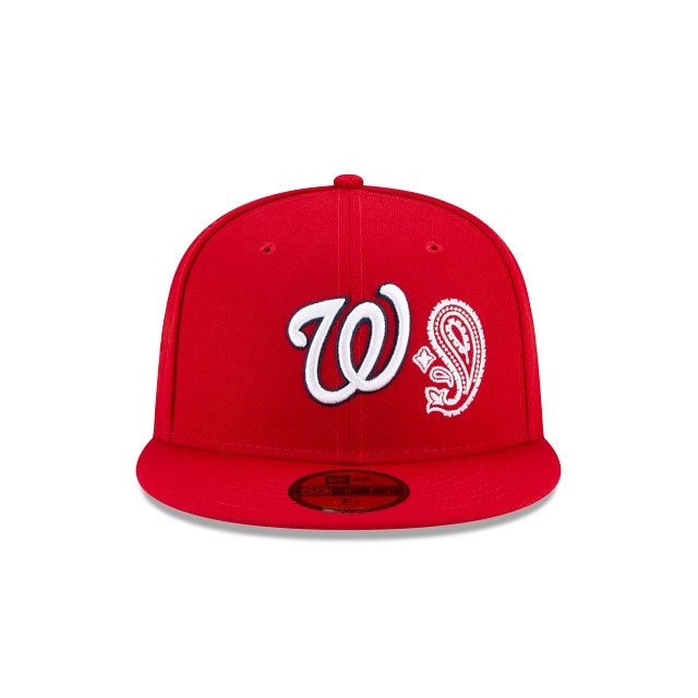 New Era Washington Nationals Patchwork Undervisor 59FIFTY Fitted Cap in Red — Major