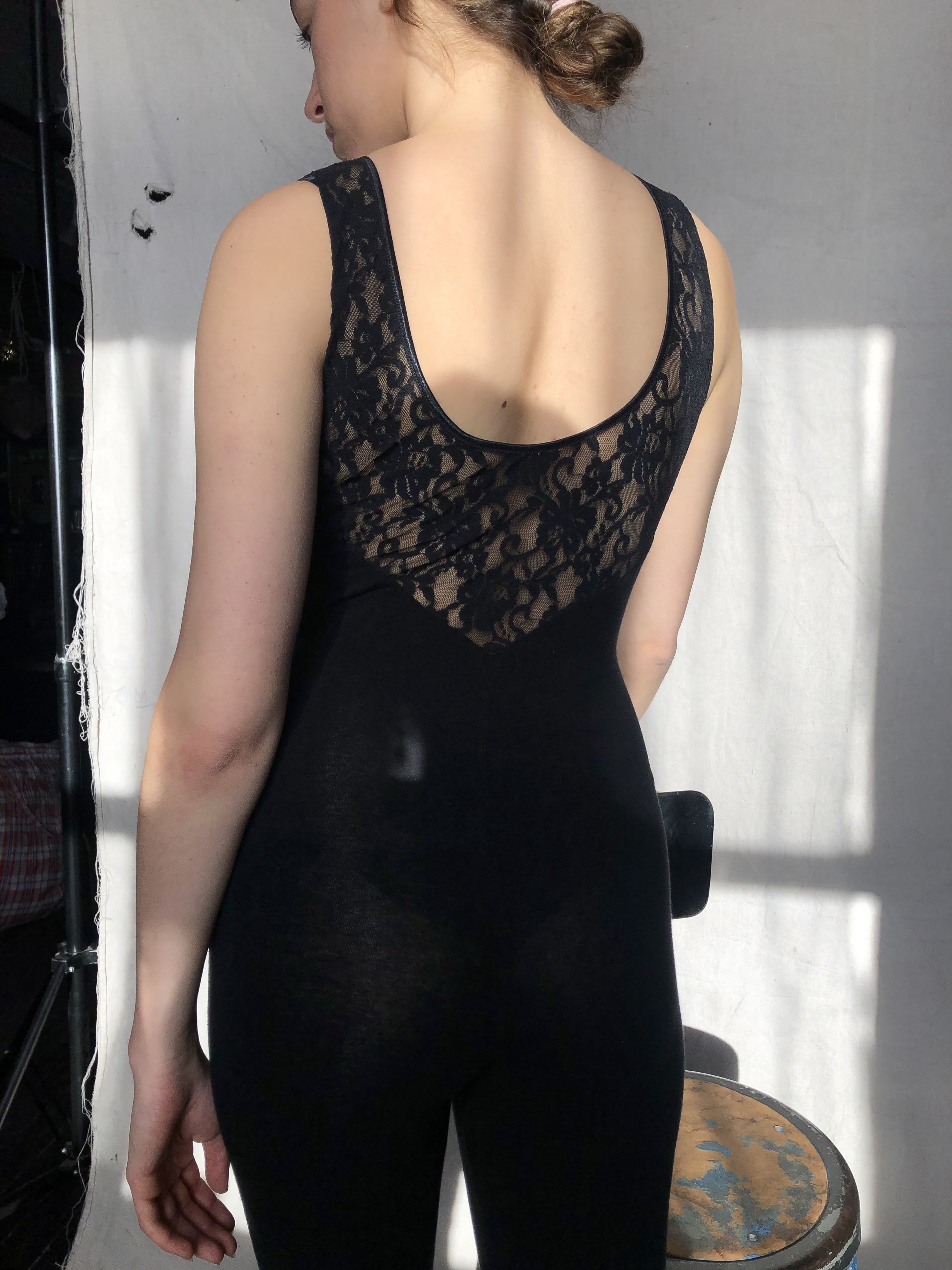 black unitard bodysuit