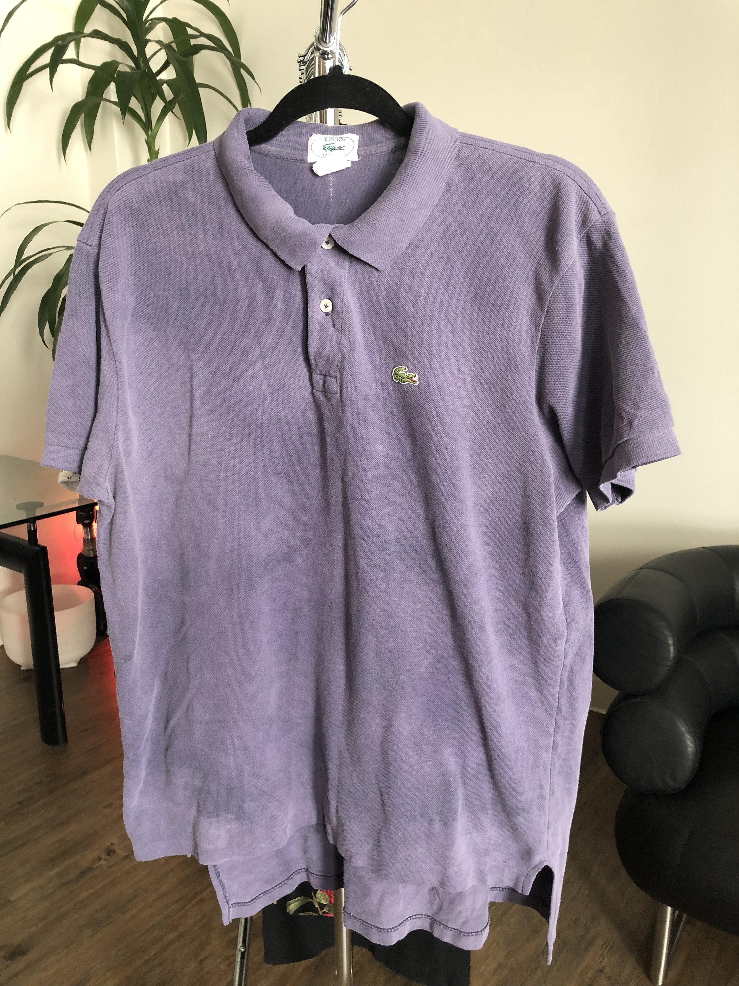 Vintage 1980's IZOD LACOSTE Multicolor Purple Retro Polo Shirt SHIT