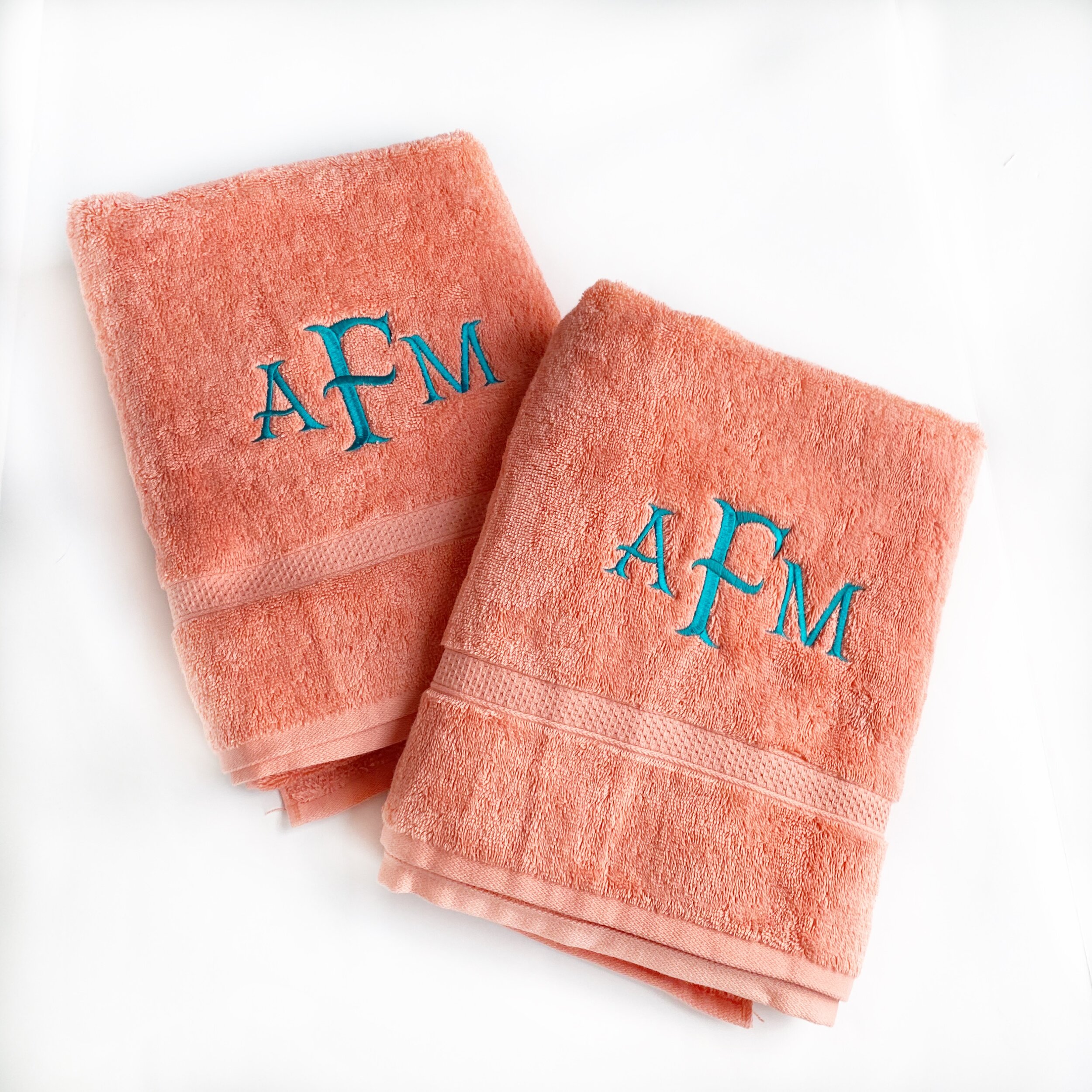 Fishtail Monogram Towels - Set of 2 — Rainy Day Embroidery