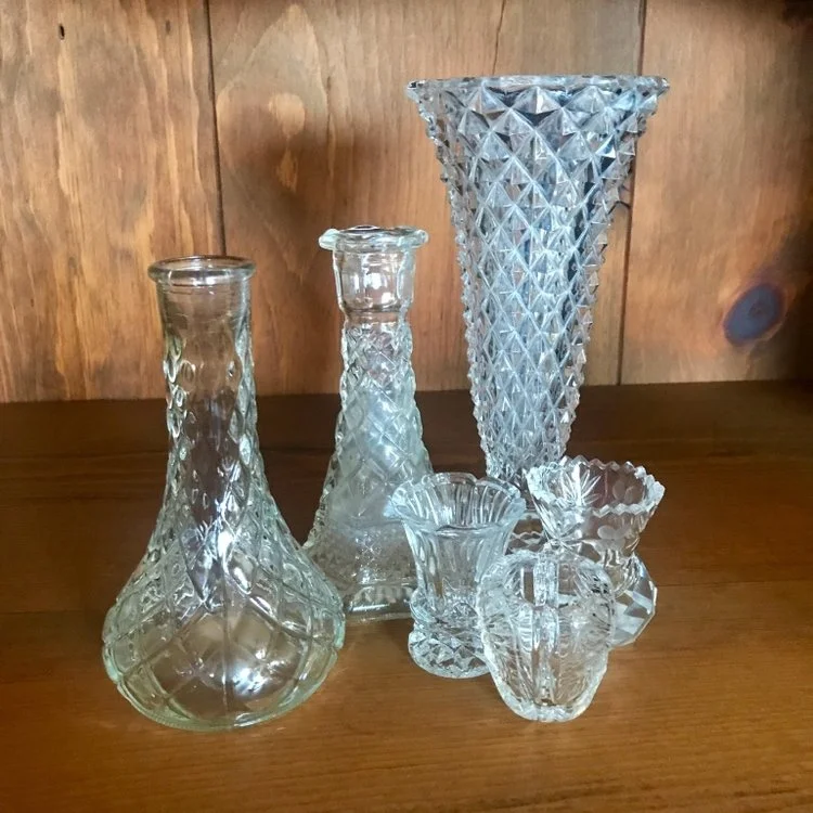 Small Glass Vases Birdie In A Barn Vintage Event Rentals