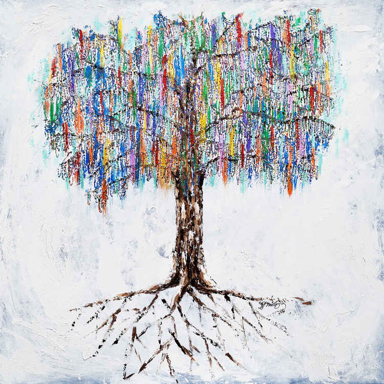 Mardi Gras Tree - White — Art by Christy