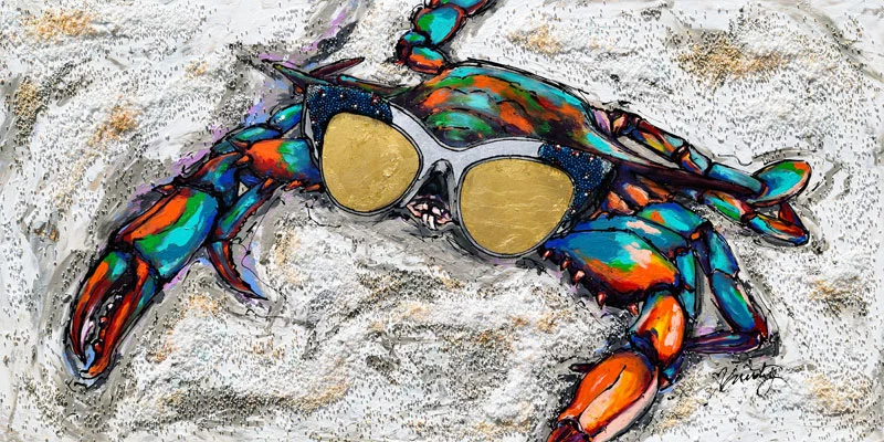 Ms. Fendi the Blue Crab Art by Christy
