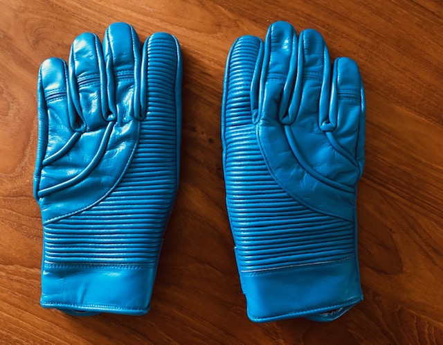 turquoise leather gloves