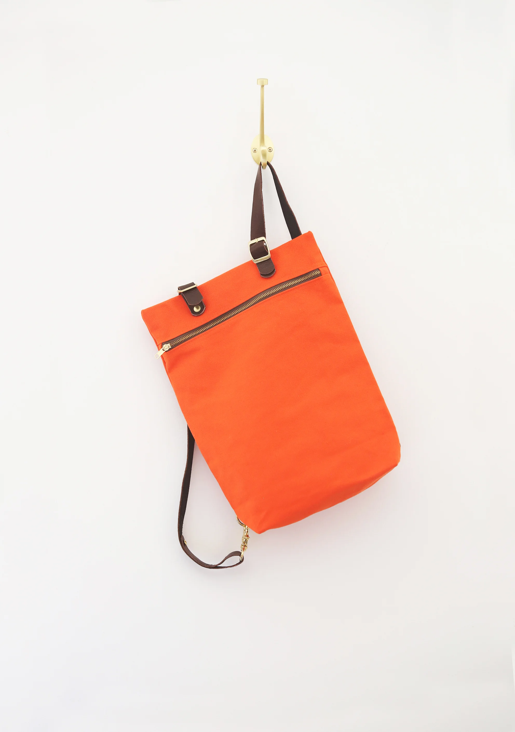 orange canvas backpack
