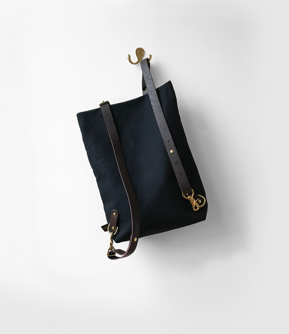 black canvas backpack