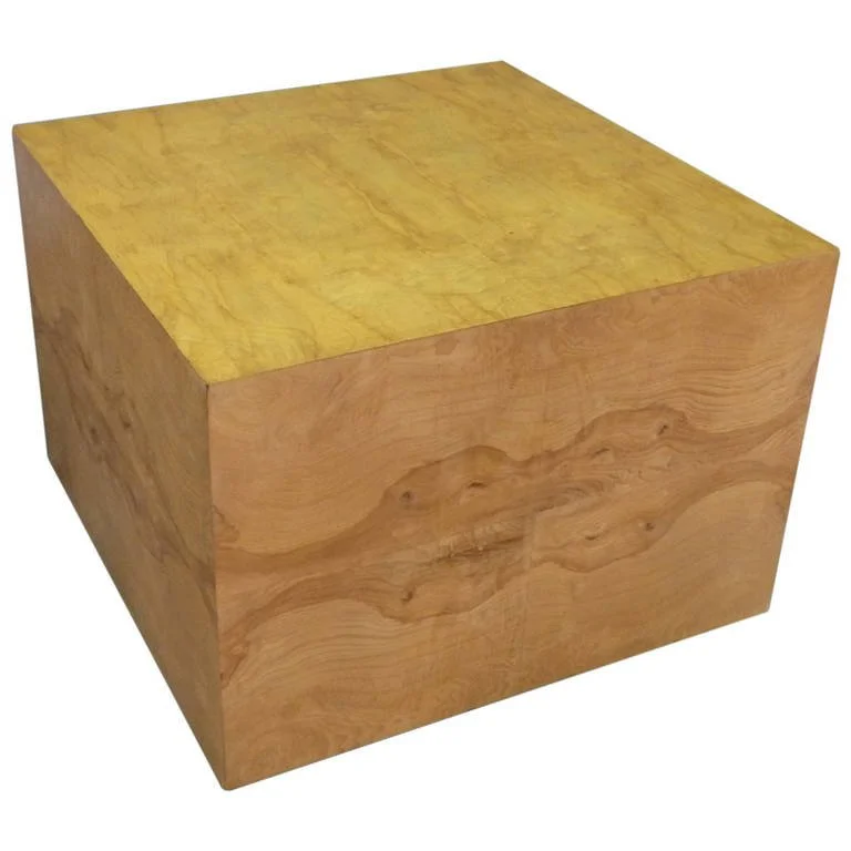 Milo Baughman Burl Wood Display Cube Coffee Table Tom Gibbs Studio - Burl Wood Cube Coffee Table Milo Baughman Burl Wood Display Cube Coffee Table Tom Gibbs Studio - Burl Wood Cube Coffee Table