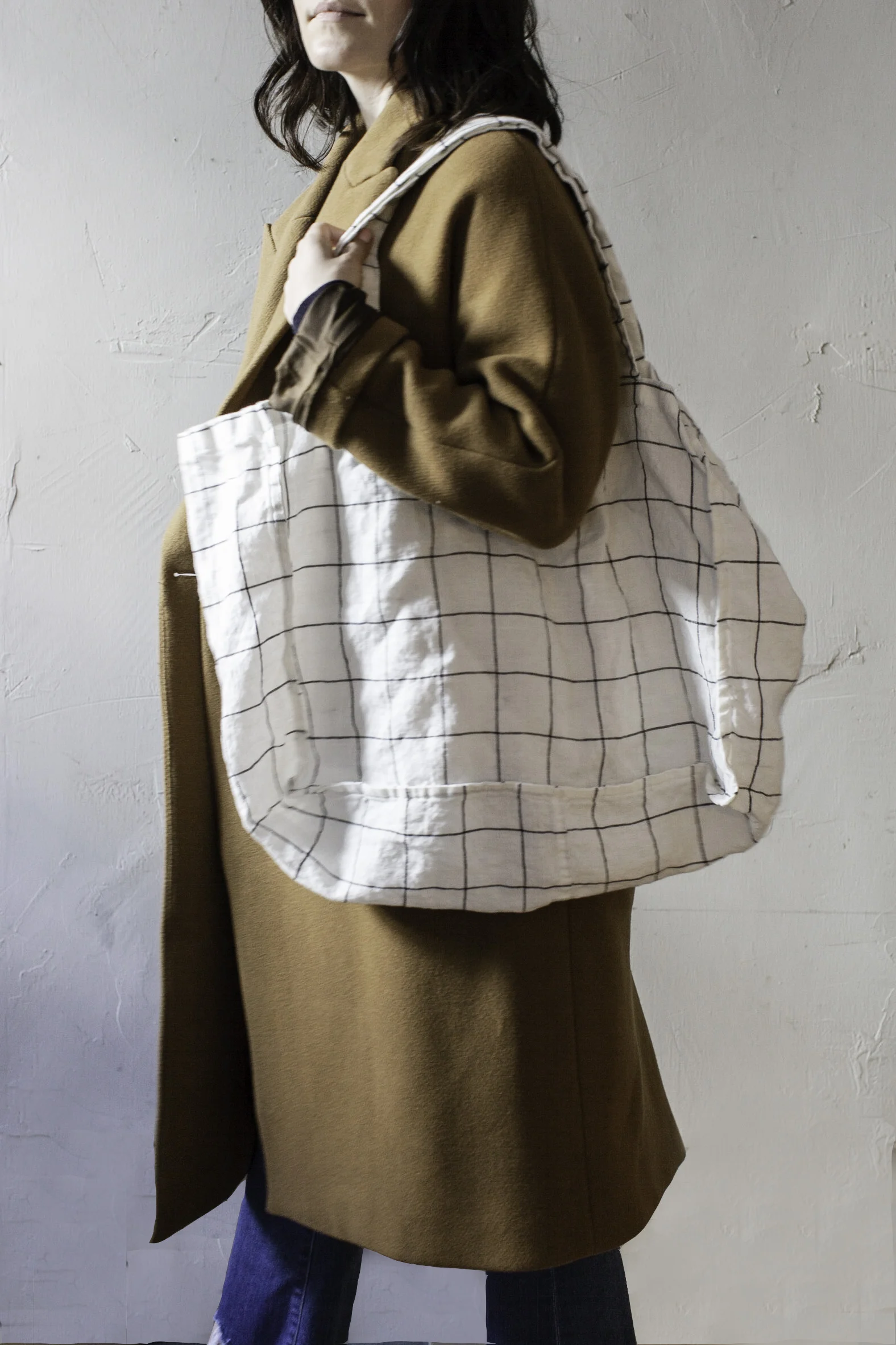 large linen tote bag