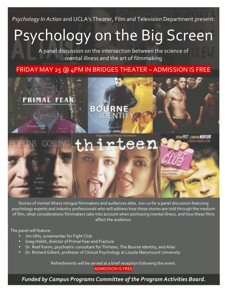 Poster for 'Psychology on the Big Screen' Panel