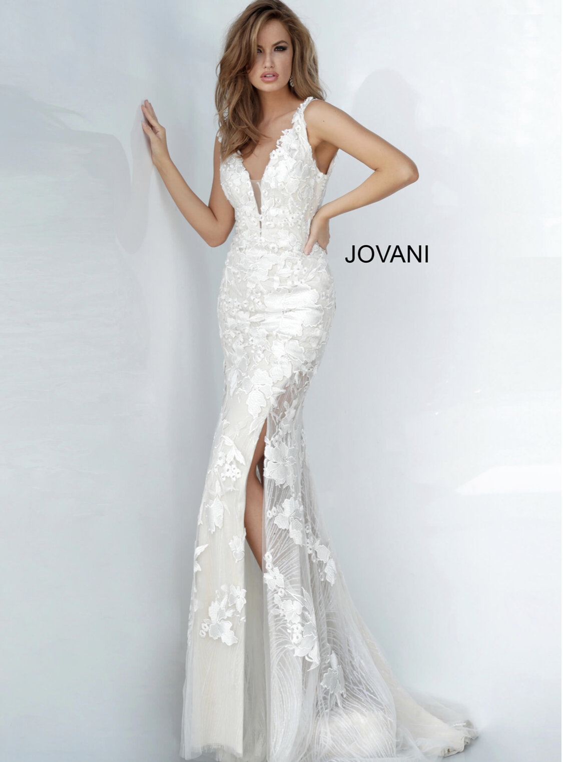 WHITE IRIS~ JOVANI — WHITE IRIS DRESS