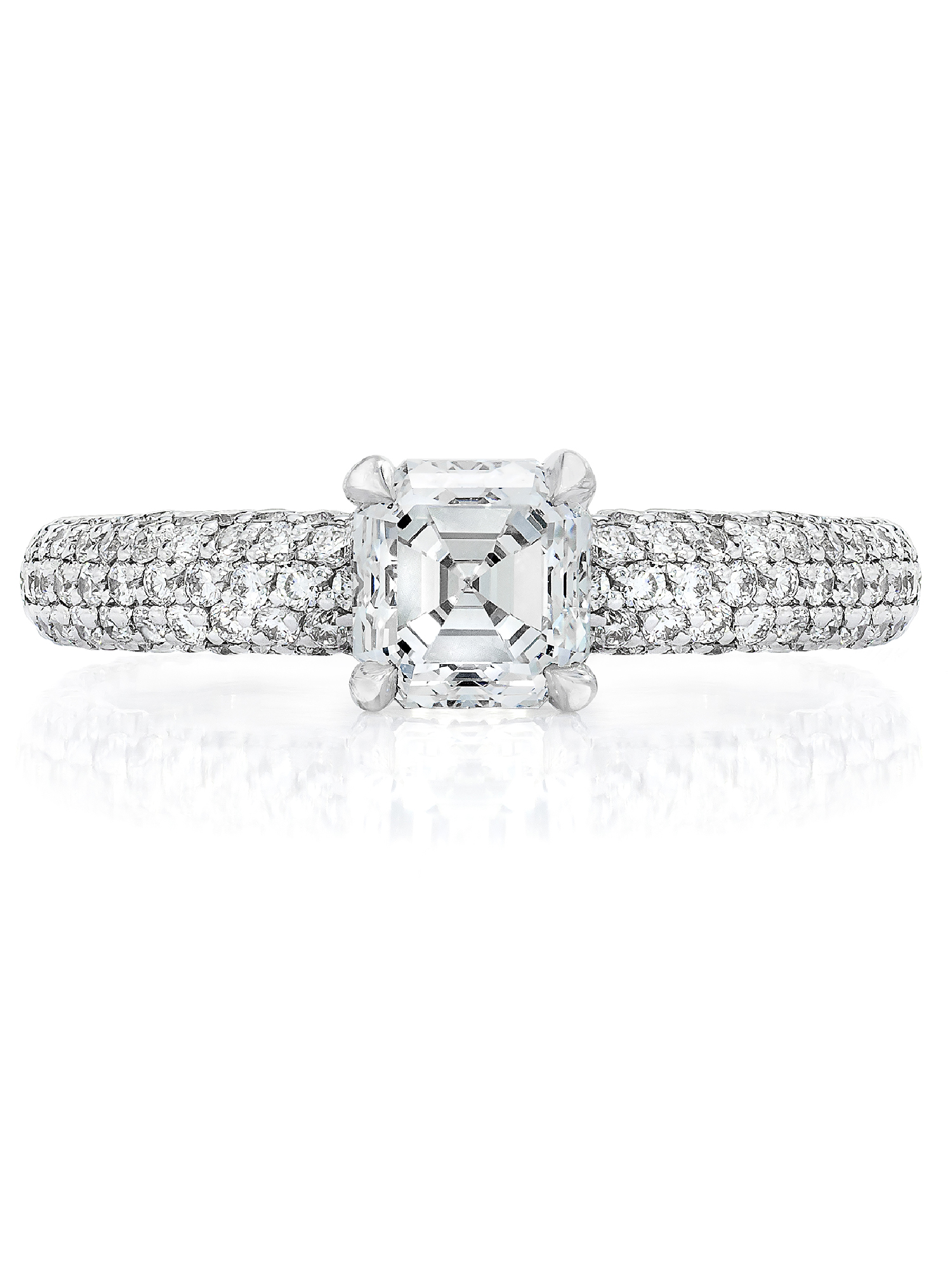 Micro Pave Asscher Cut Ring