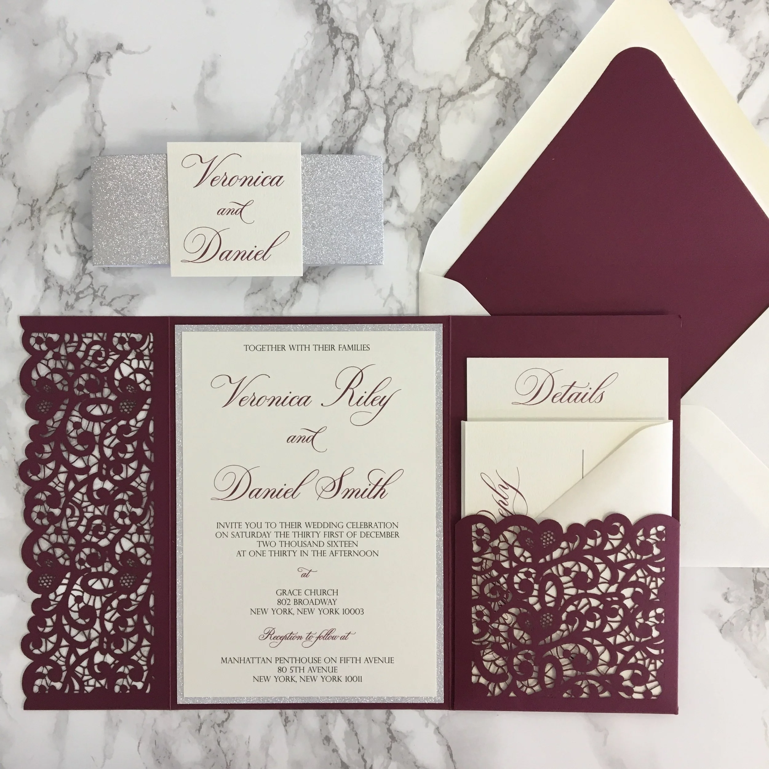 folded wedding invitations