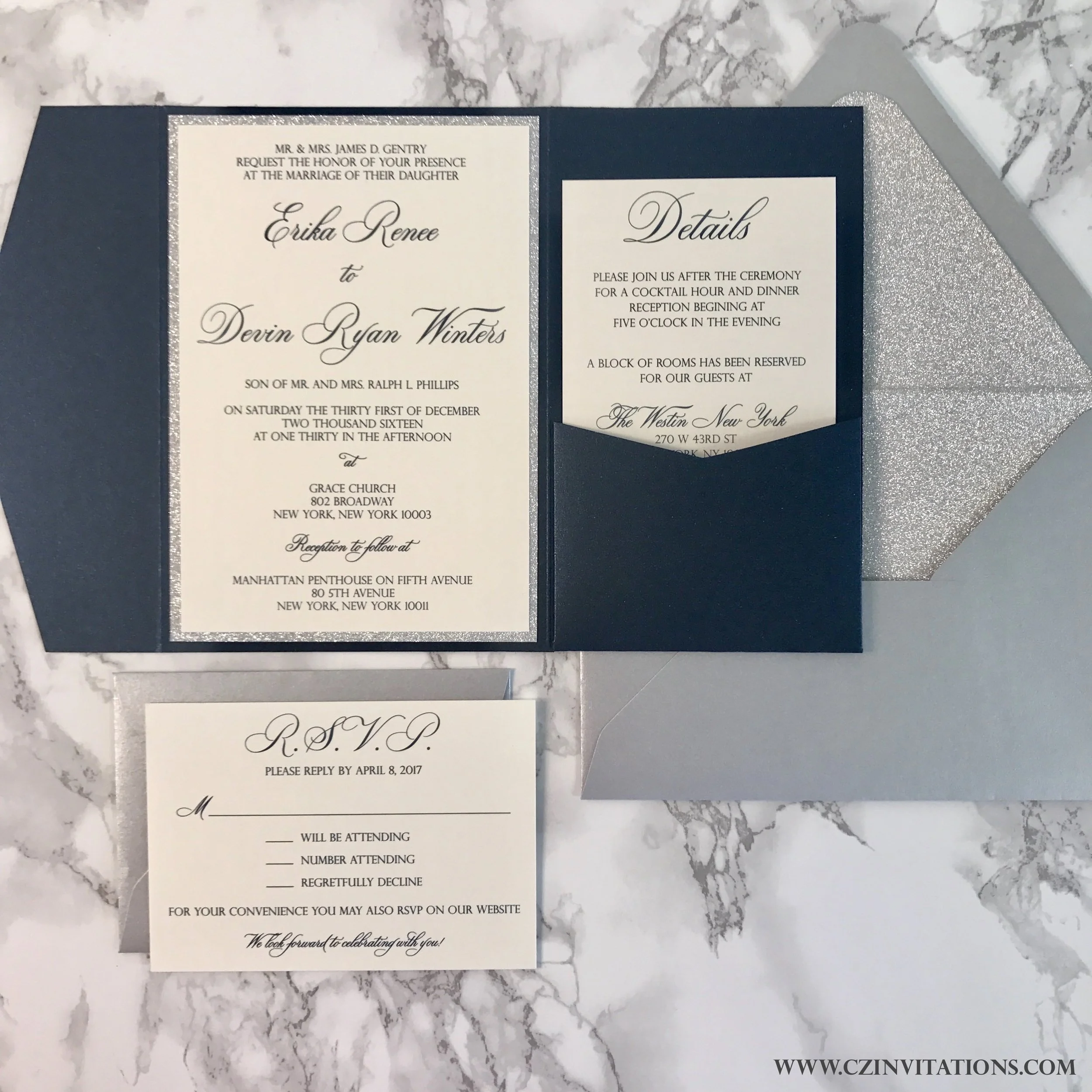 pocket wedding invitations