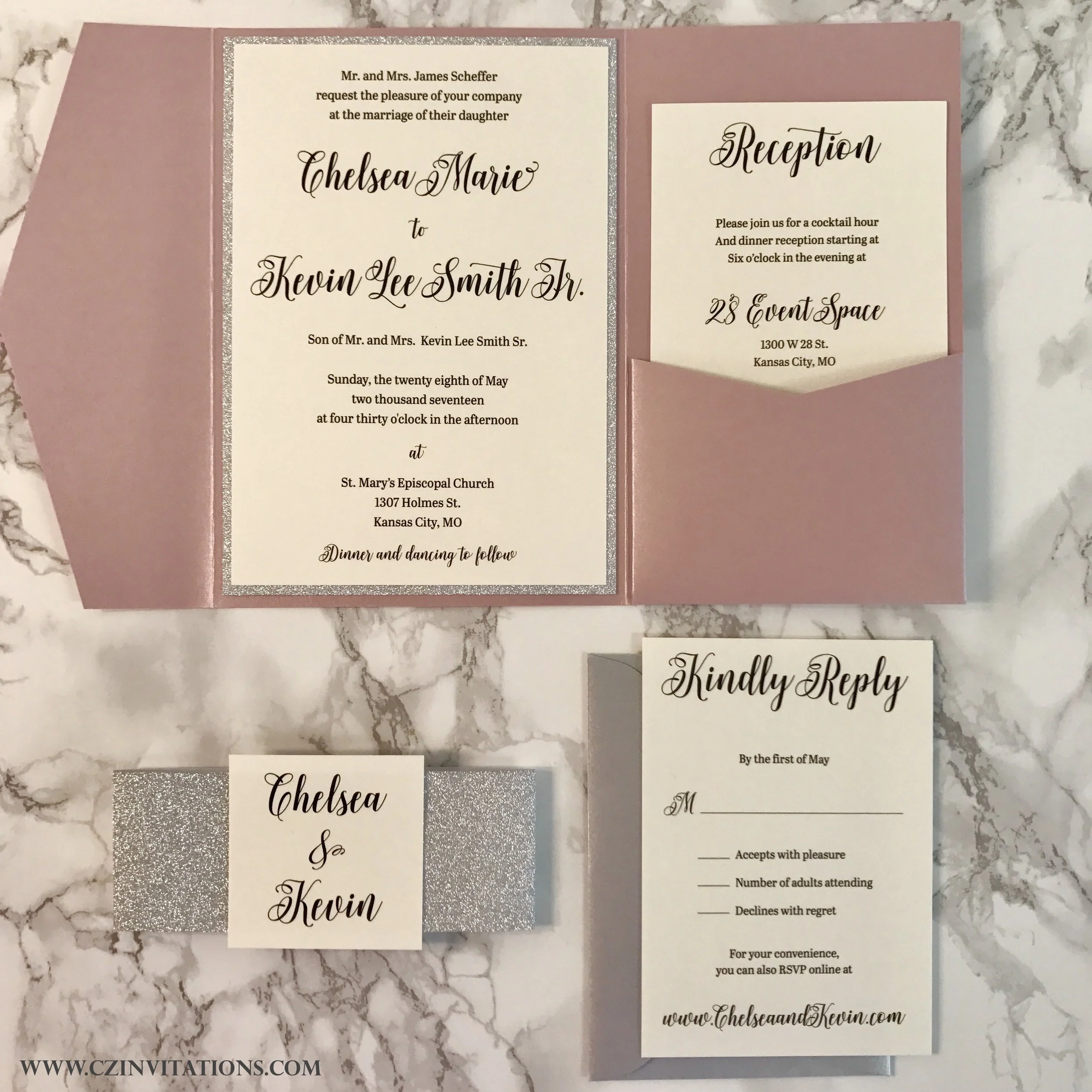 folded wedding invitations