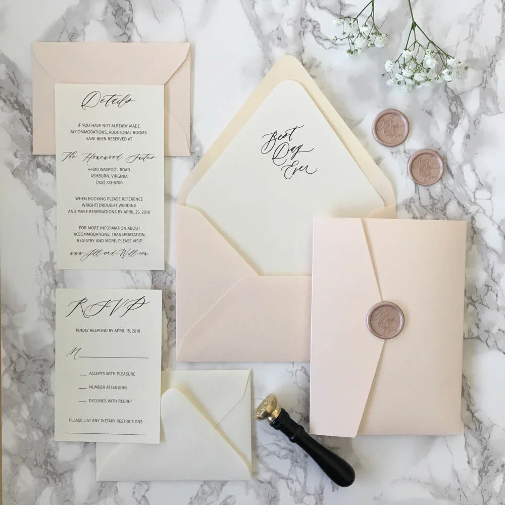 Best Day Ever Wax Seal Handwritten Cz Invitations Best Day Ever Wax Seal Handwritten