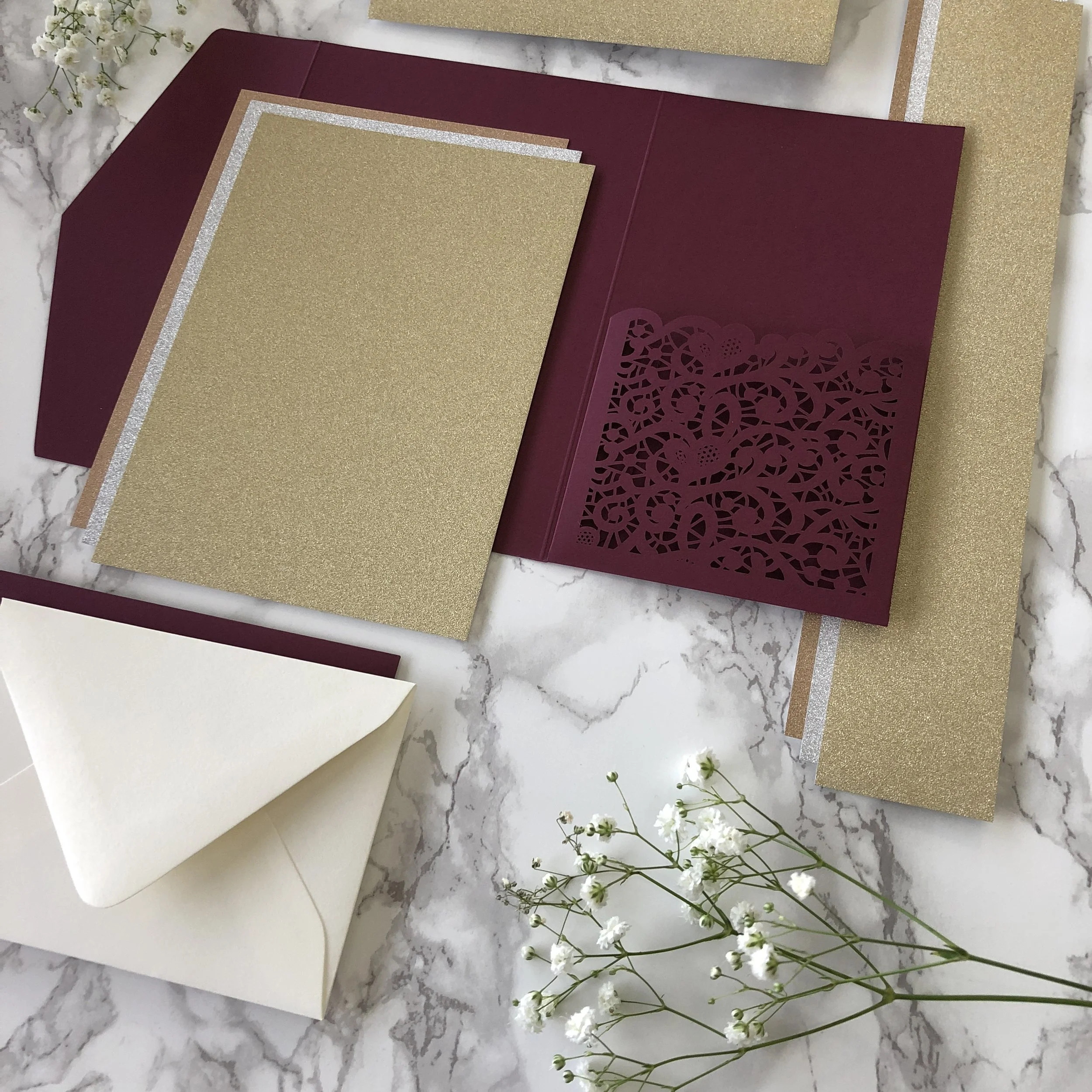 Diy Wedding Invitation Kit Laser Cut Pockets Cz Invitations