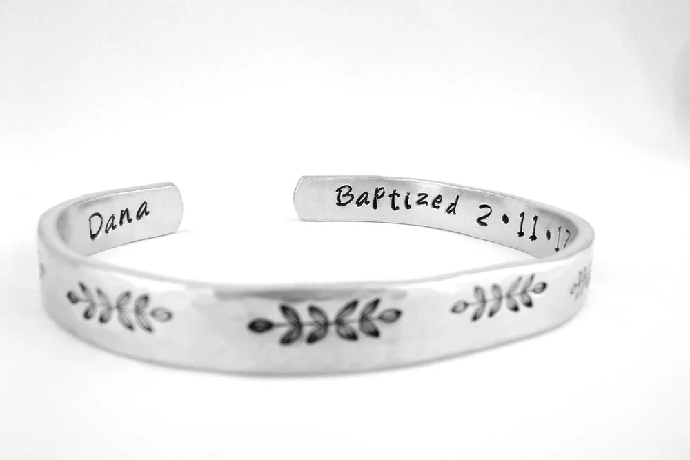 personalized baptism bracelet