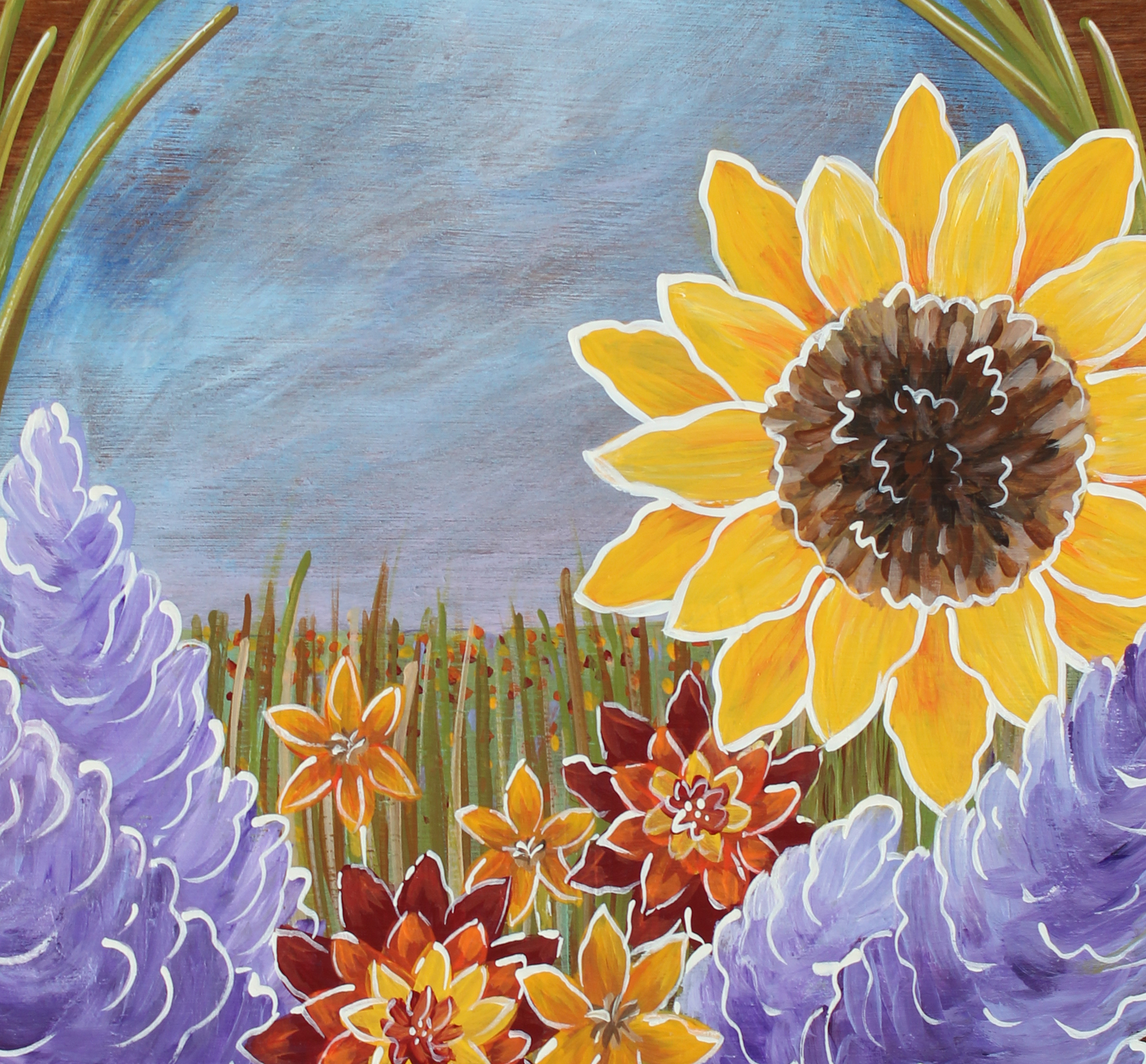 Shoreline Paintery Sunflower Wedding Guest Book Painting On Wood