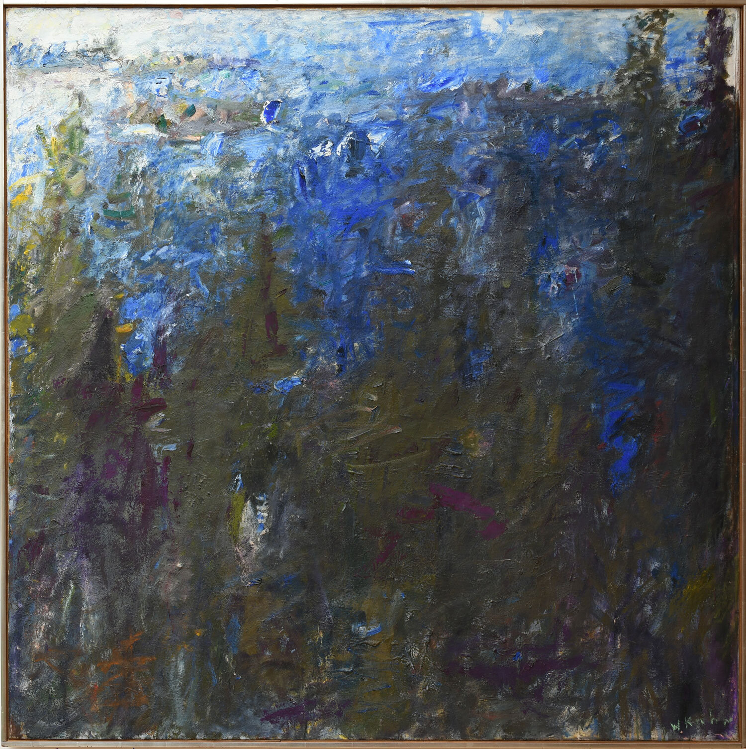 沃尔夫·卡恩(Wolf Kahn)(美国,1927-2020年),东佩诺布斯科特湾,1961-1963年,布面油画,50 x 50英寸。