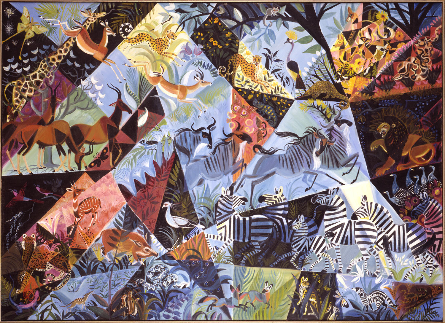 达洛夫·伊普卡(Dahlov Ipcar)(美国,1917年至2017年),蓝大草原,1978年,布面油画,36 1/16 x 50 1/4英寸。艺术家的礼物,1987.58。
