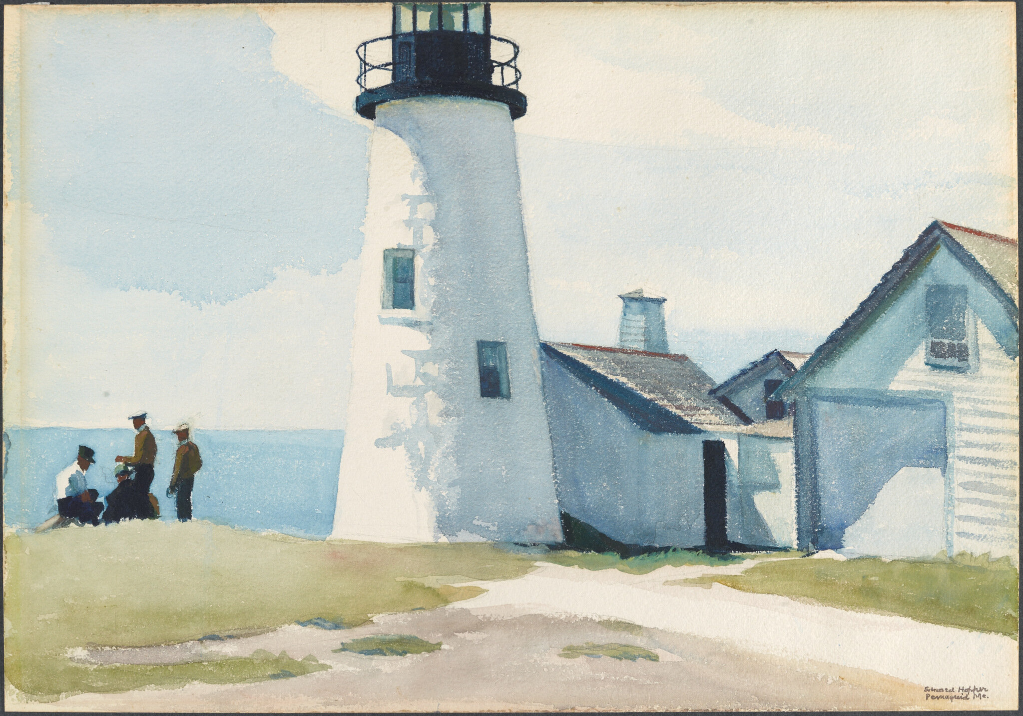 爱德华·霍珀(Edward Hopper)(美国,1882年-1967年),帕玛奎德·莱特,1929年,纸上水彩和石墨,14 x 20英寸。匿名礼物,1980.166