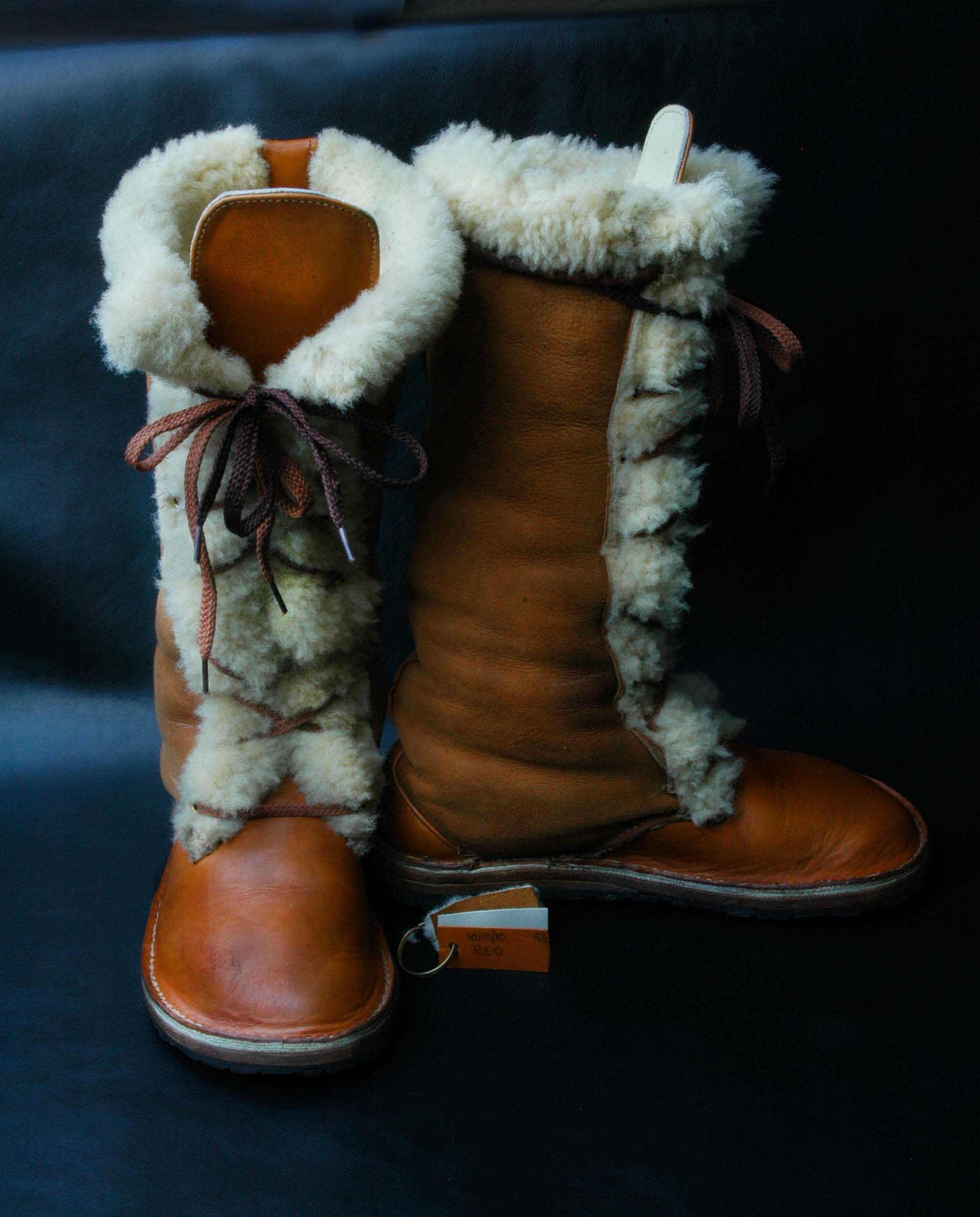 fur lined lace up boots