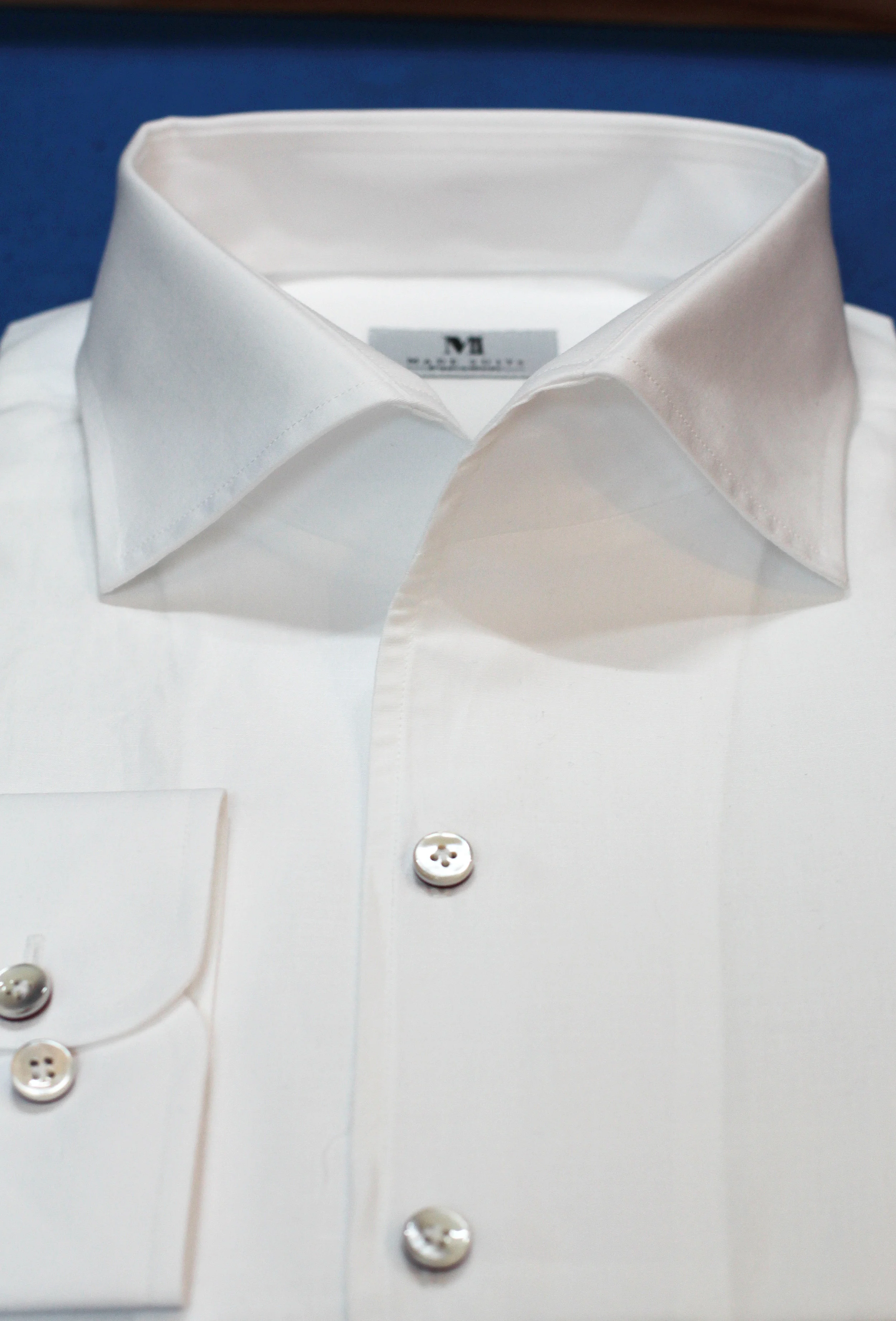Made Suits Singapore Tailor White Linen Blend With One Piece Collar