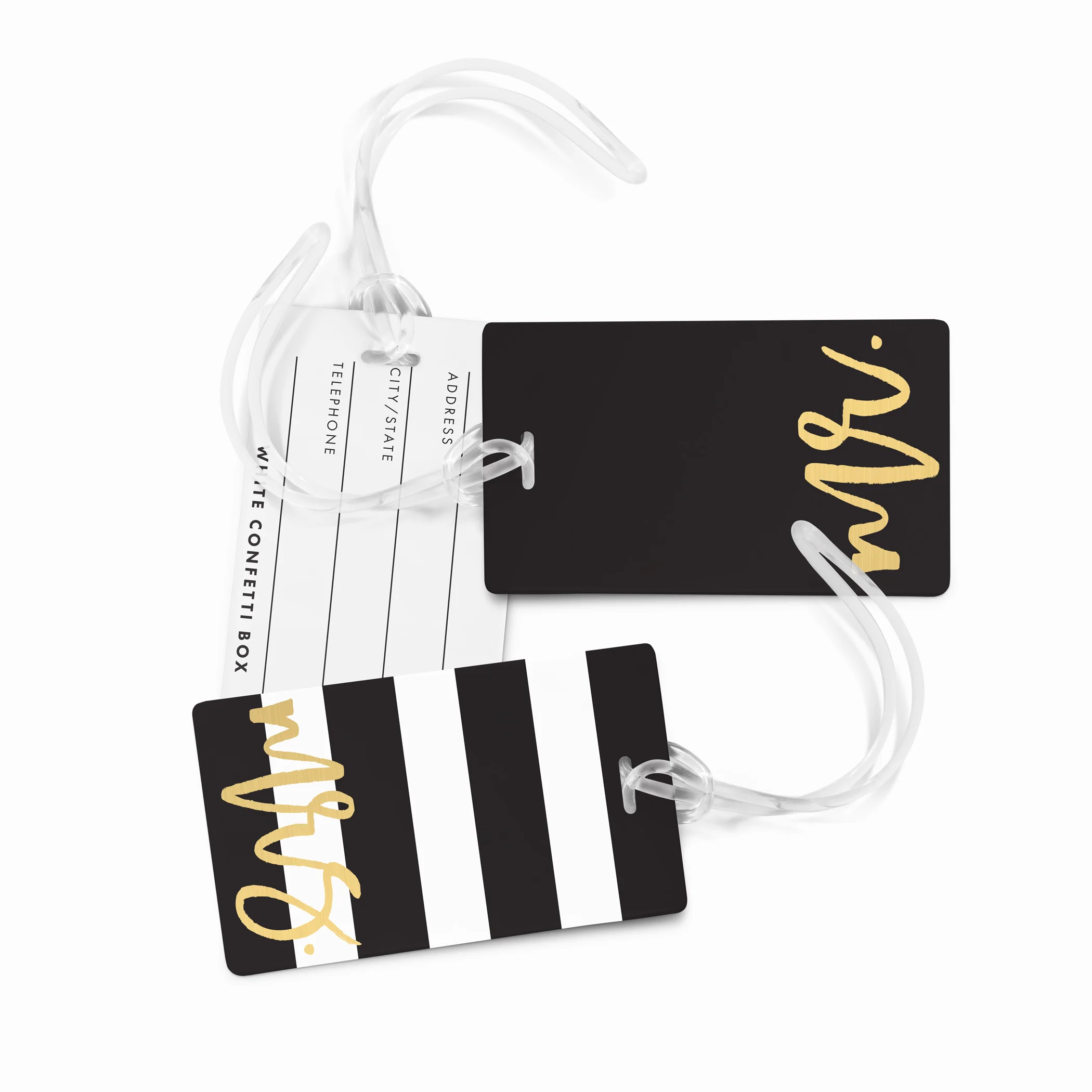 mr & mrs luggage tag set