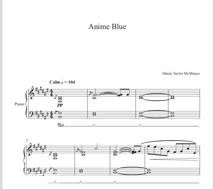 Anime Piano Sheet Music