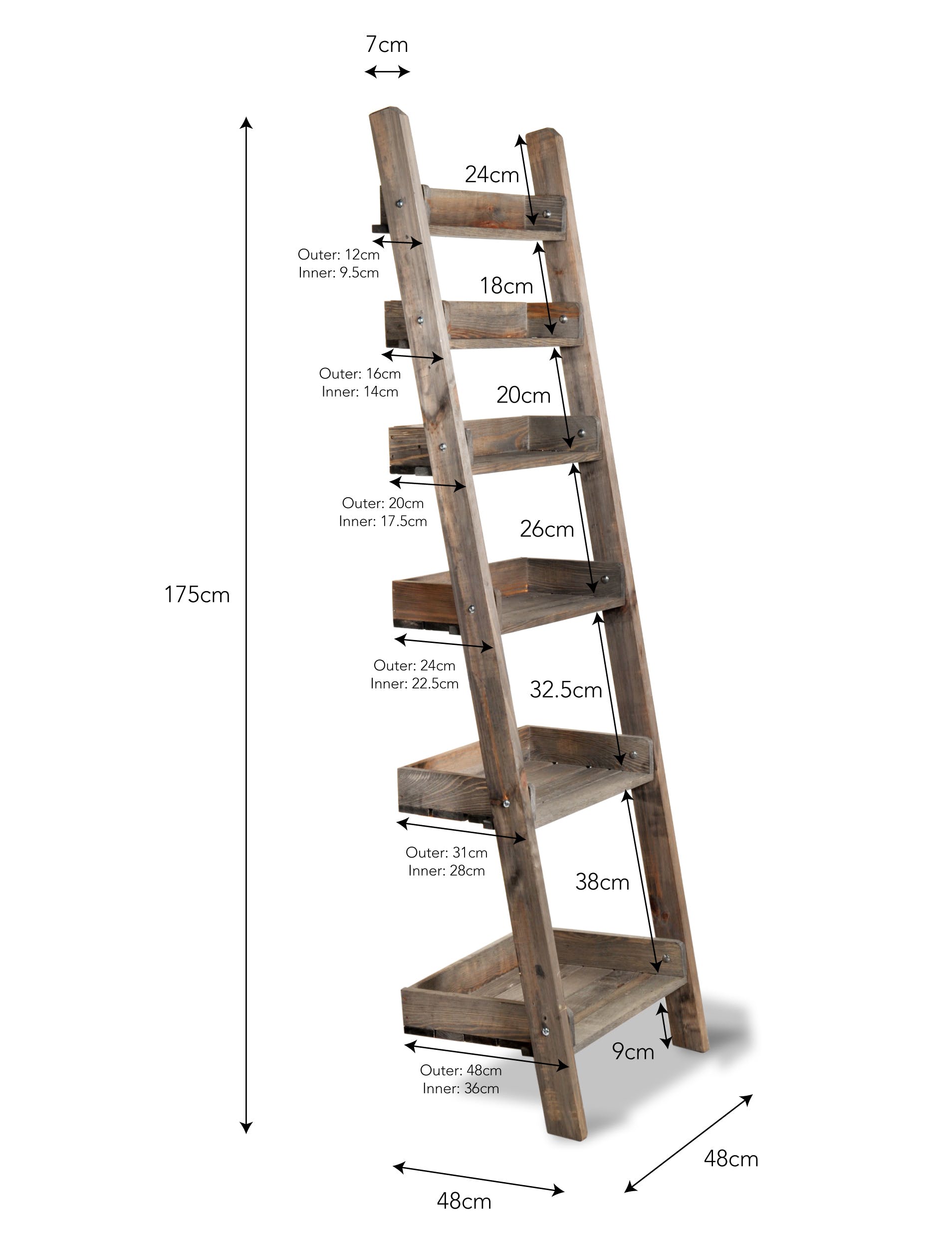 Aldworth Rustic Spruce Wooden Ladder Shelves Lisa Valentine Home