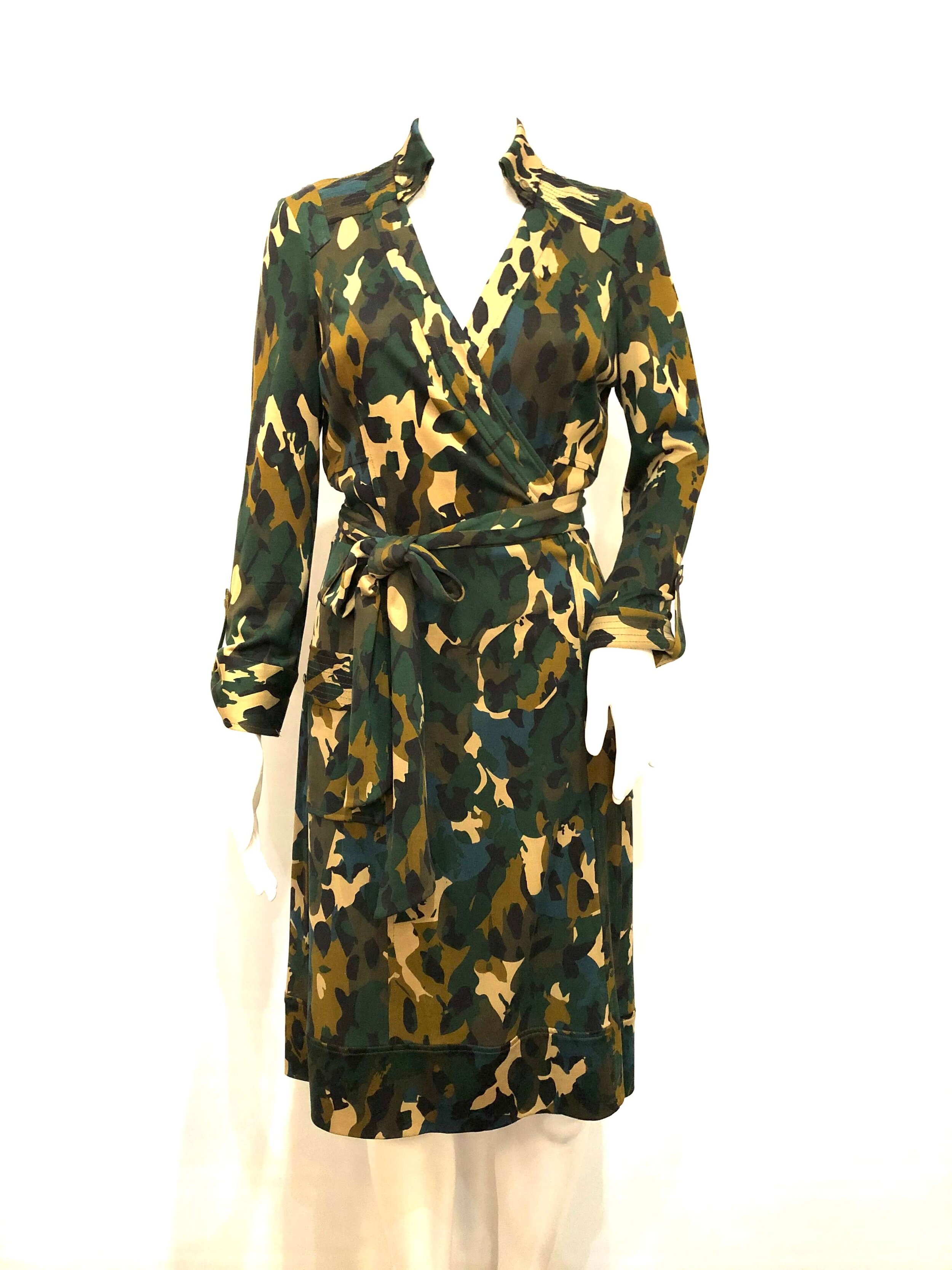 camouflage wrap dress