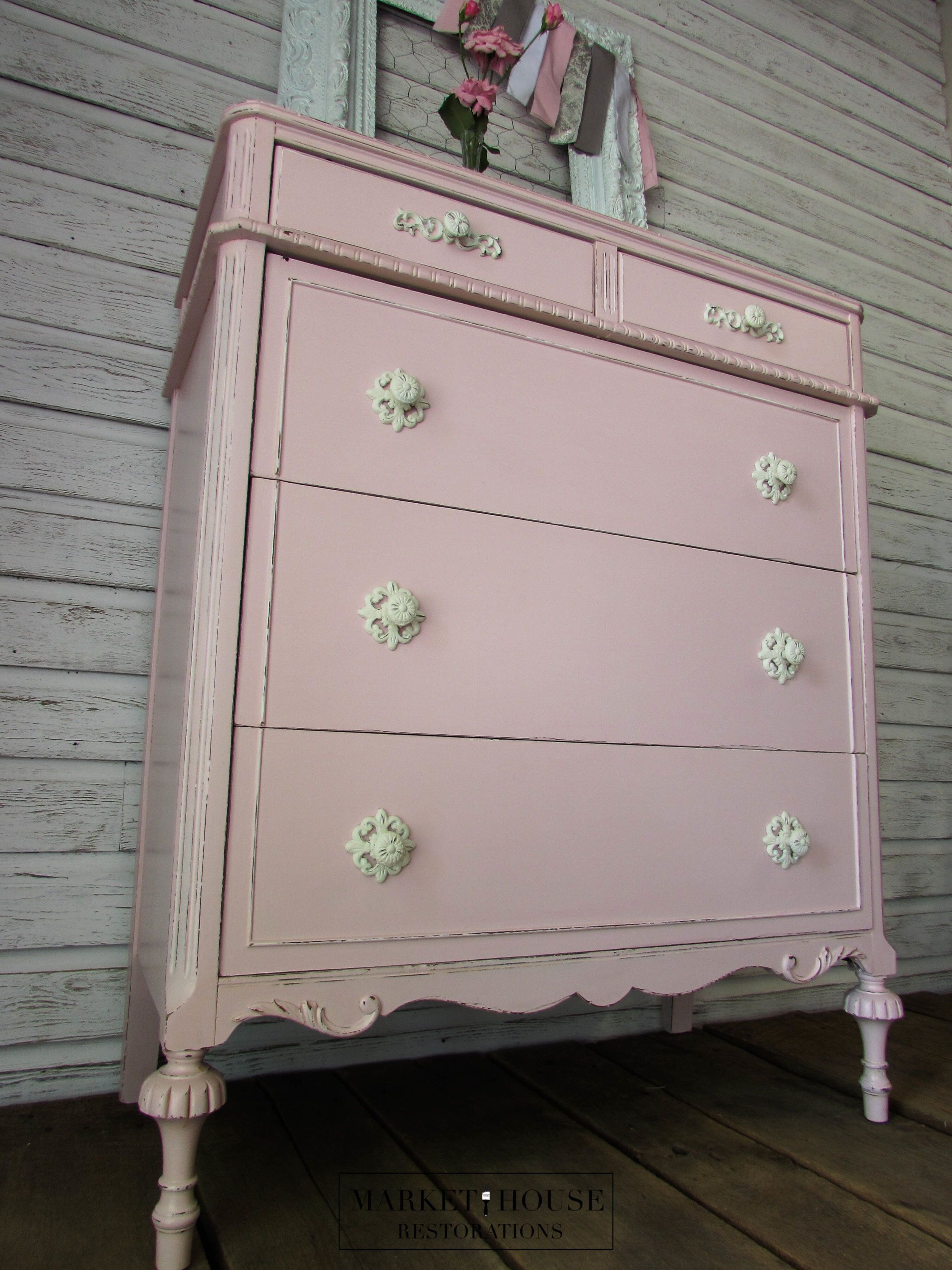 Sold Light Pink Antique Dresser Market House Restorations