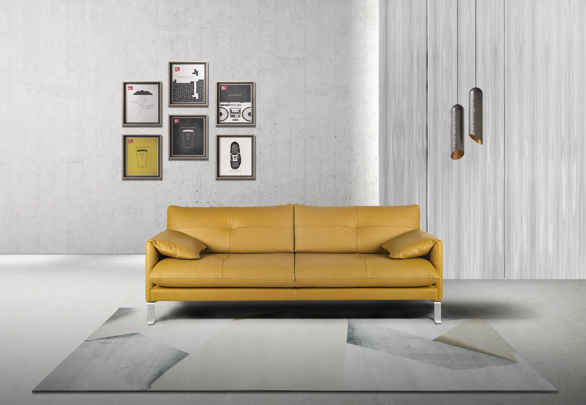 Estro Diven Living Leather And Fabric Contemporary