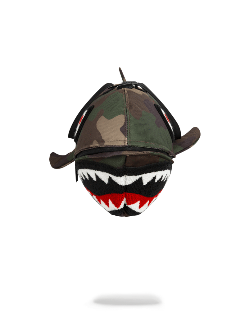 sprayground camo shark duffle bag
