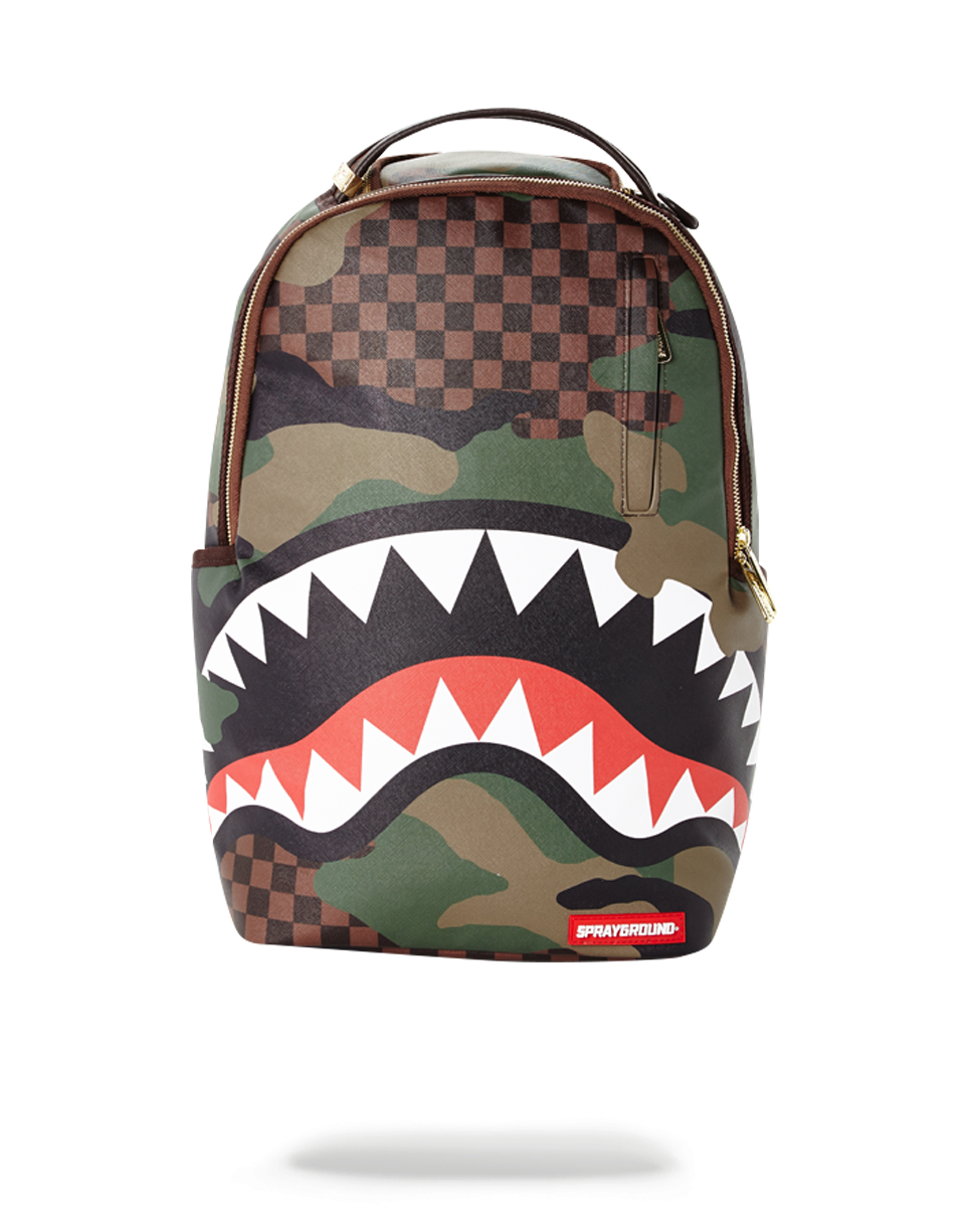 sprayground angled ghost shark backpack