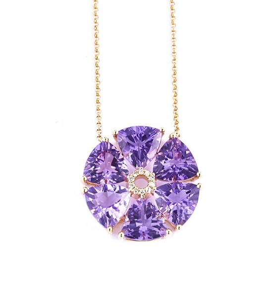 Mia Vita Large flora necklace in Amethyst — Patricia Robalino Designs