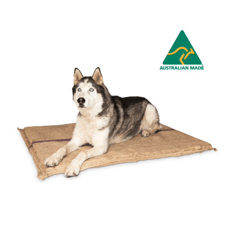 Hessian dog mattress top