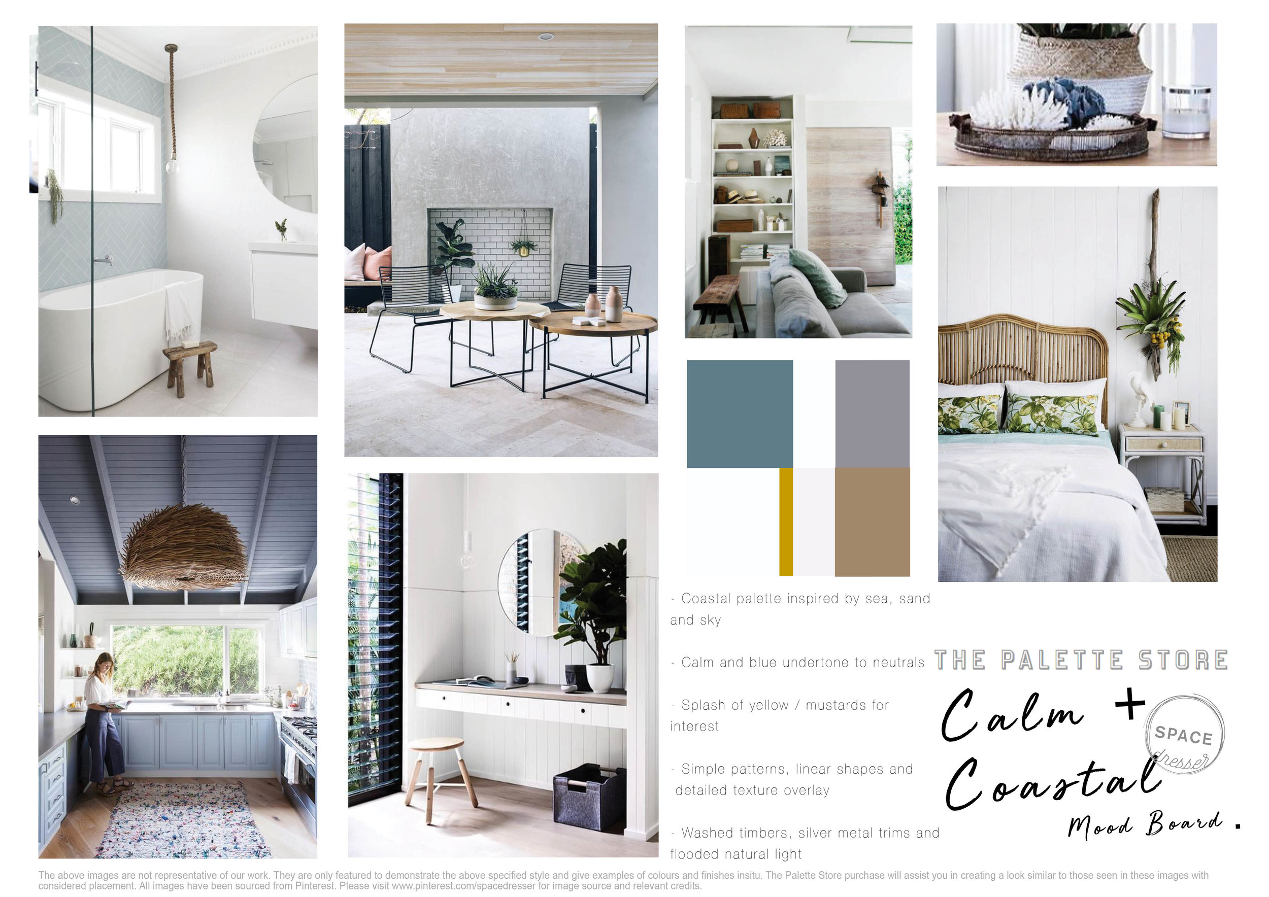 Calm Coastal Interior Colour Finishes Palette Spacedresser