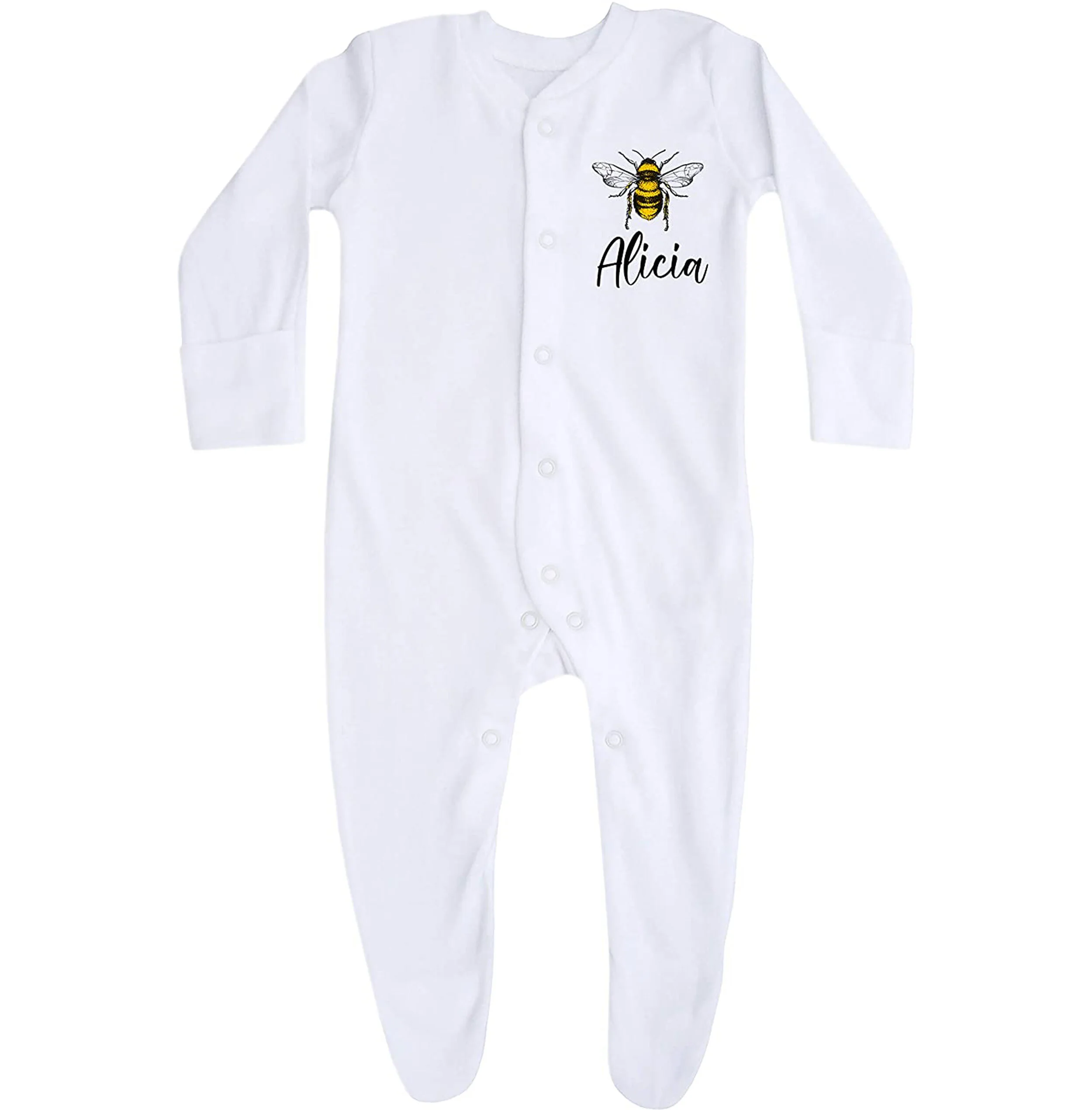 bumble bee baby sleepsuit