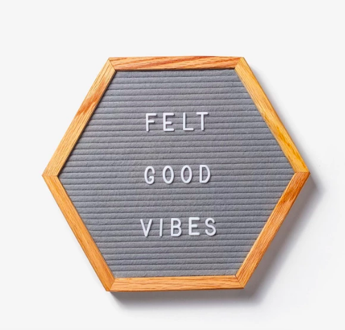 Hexagon Felt Letter Board Gray Hivehome