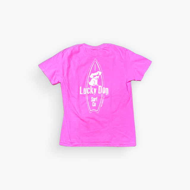 Lucky Dog T-shirt - Neon Pink | Lucky Dog Surf Co
