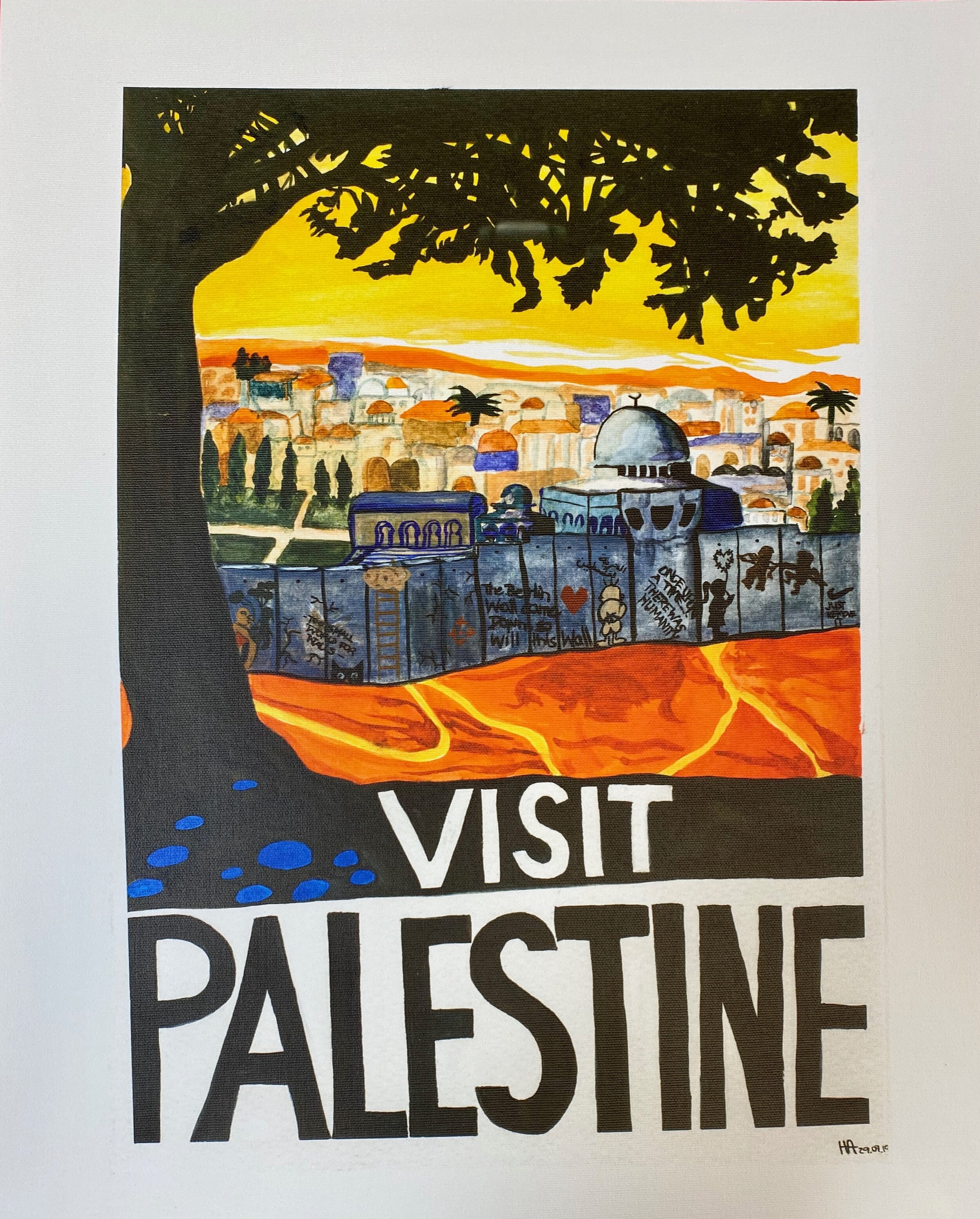 Visit Palestine" Poster Halima Aziz Palestine Museum US