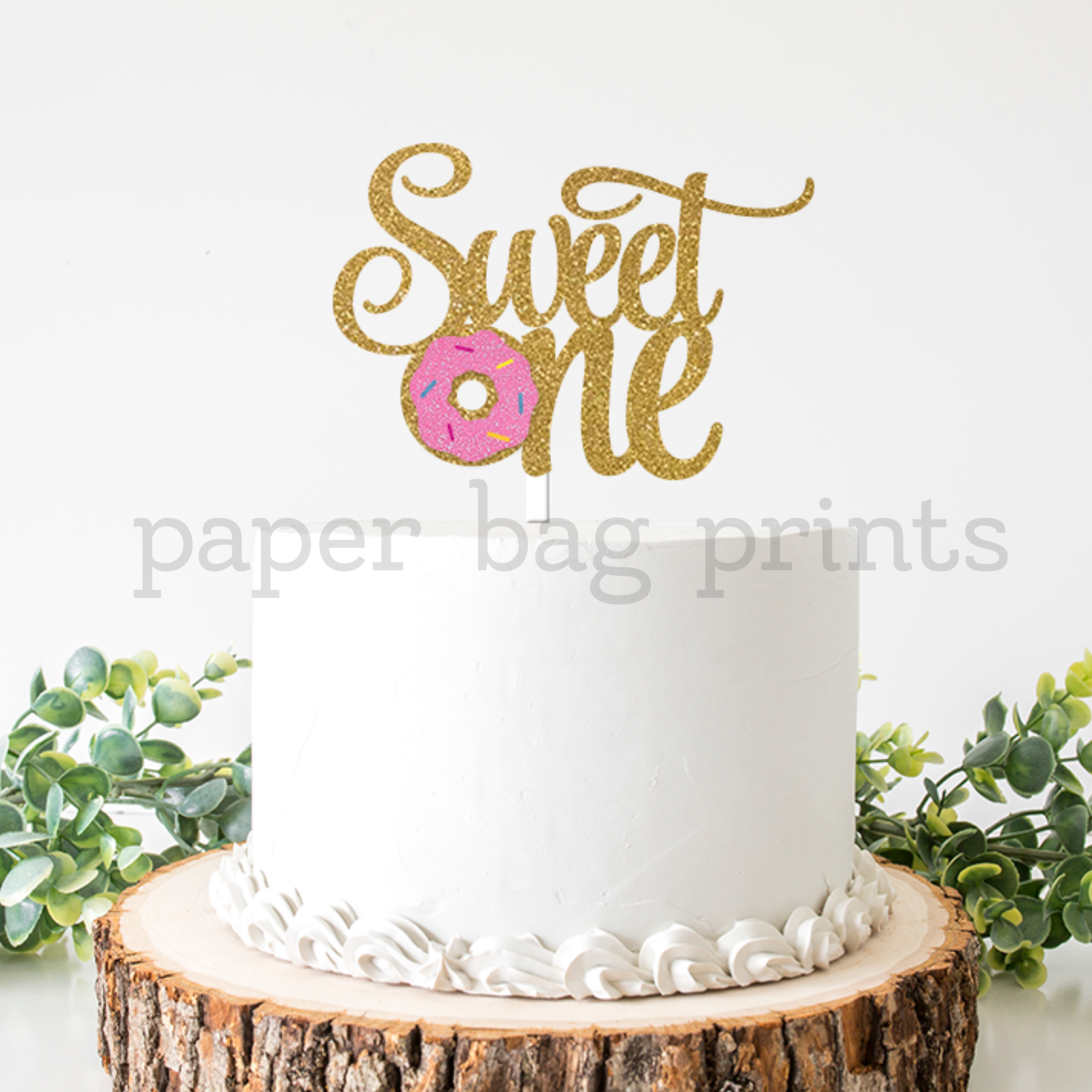 Download Sweet One Donut Glitter Cake Topper Paper Bag Prints 3D SVG Files Ideas | SVG, Paper Crafts, SVG File