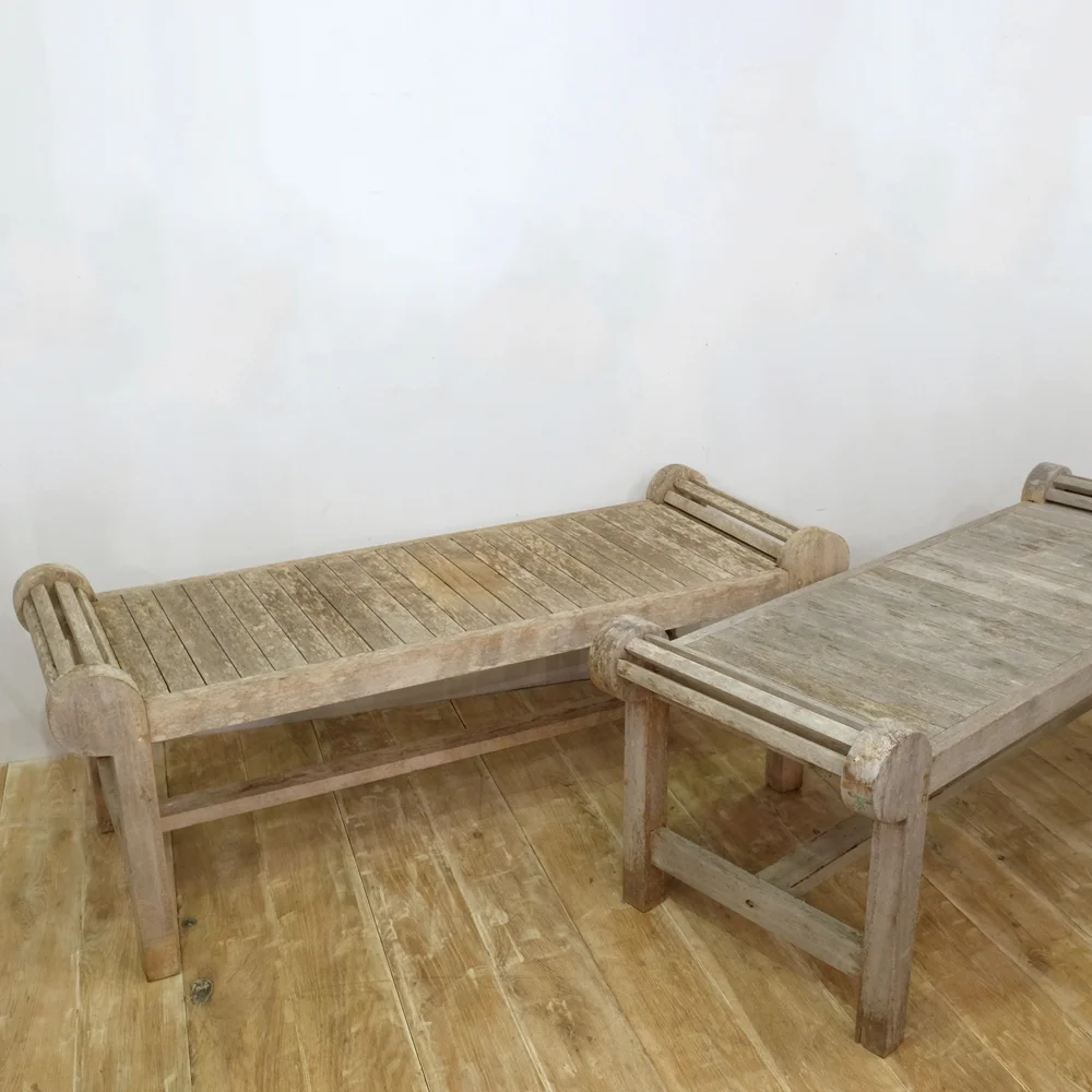 Silvered Teak Lutyens Garden Benches Cunningham White S