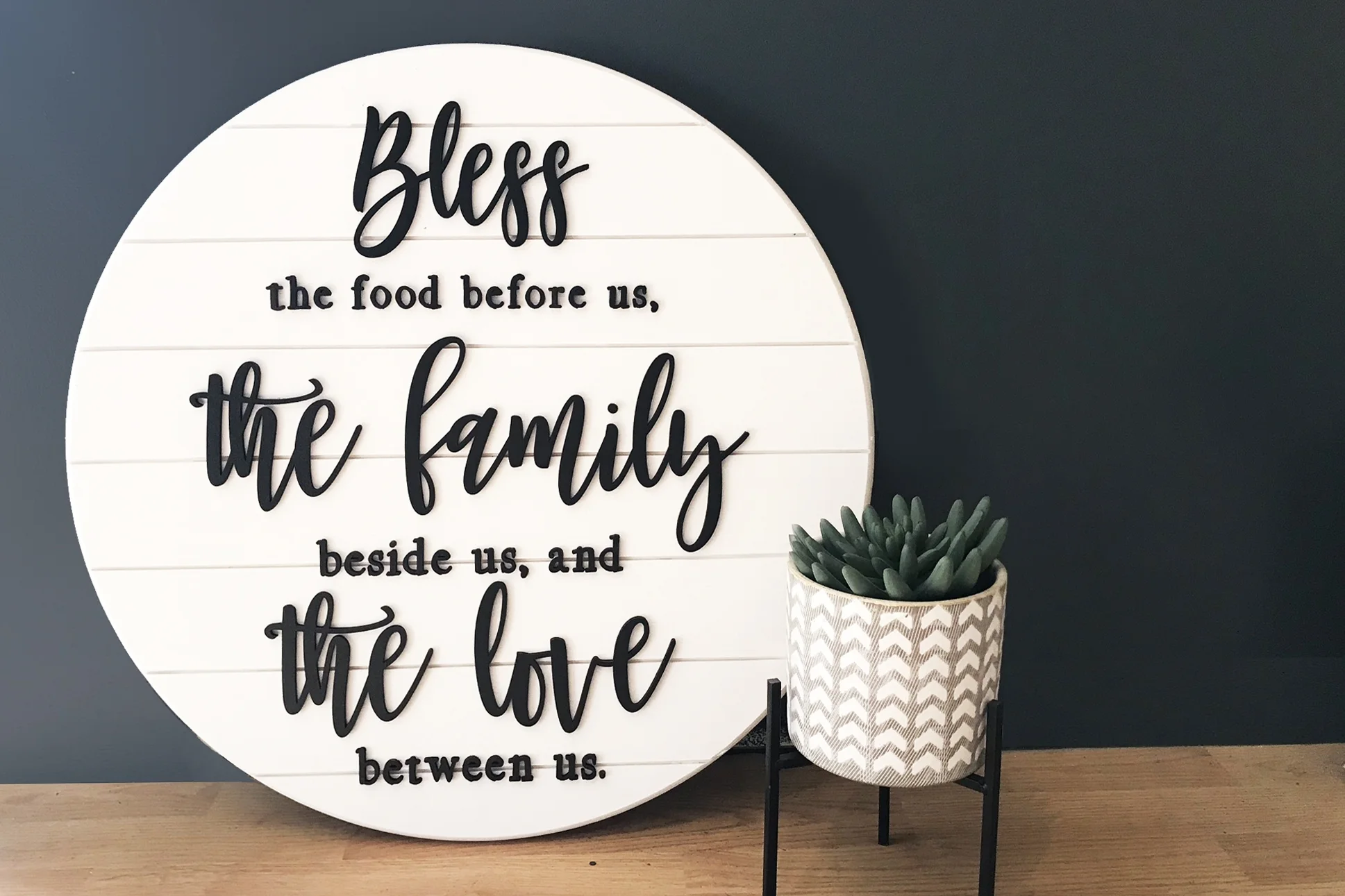 Bless The Food Before Us Wooden Sign Lovely Grain Studio